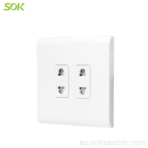 Enchufes eléctricos 2Gang 2Pin Socket Outlets Blanco
